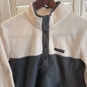 Columbia Two-Tone Snap Fleece - Ivory and Charcoal
